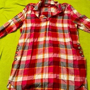 St Johns Bay plaid long sleeve top